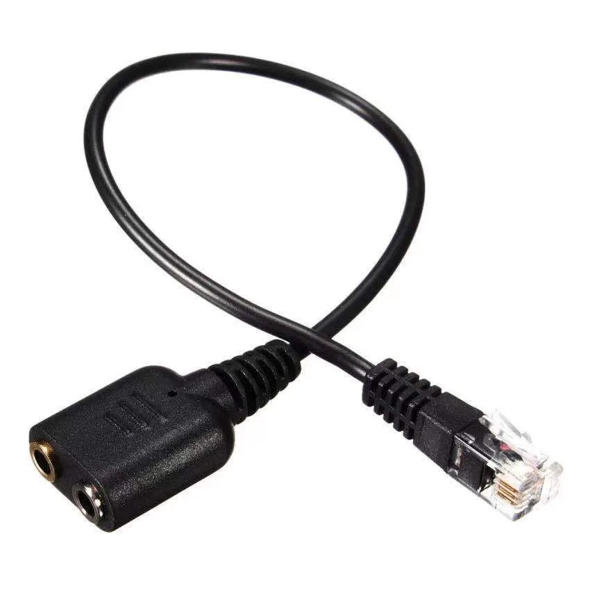 

New 25cm Dual 3.5mm Audio Jack Female to Male RJ9 RJ45 Plug Adapter Convertor Cable for PC Computer Headset Telephone devices