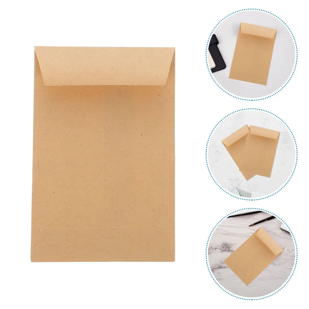 50pcs Paper Seed Envelopes Brown Mini Storage Bags Self Seal Packing Envelopes Coin Item Holders