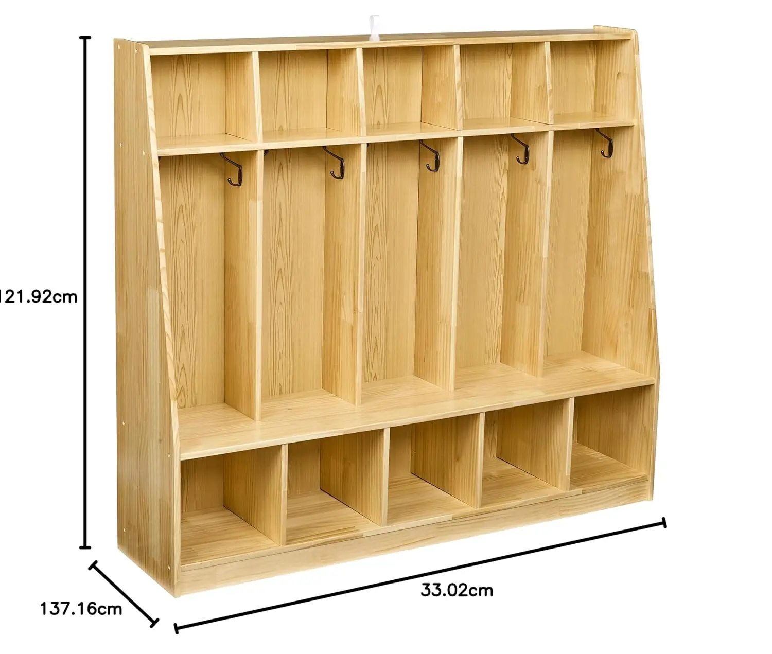 Coat Locker, 5-Section with Bench, 13