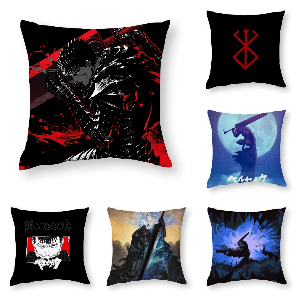 Japanese Anime B-Berserk Pillow Case 3D Print Polyester Fiber 40*40 cm Home Sofa Throw Pillow Cover Decoration Festival Gift