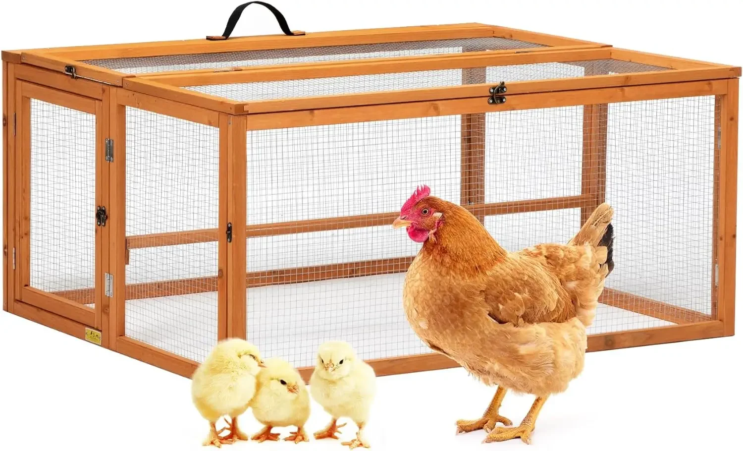 

Collapsible Wooden Chicken Coop with Run, Stable and Comfortable Chicken Brooder Box, Outdoor Indoor Duck House for Chick Duck