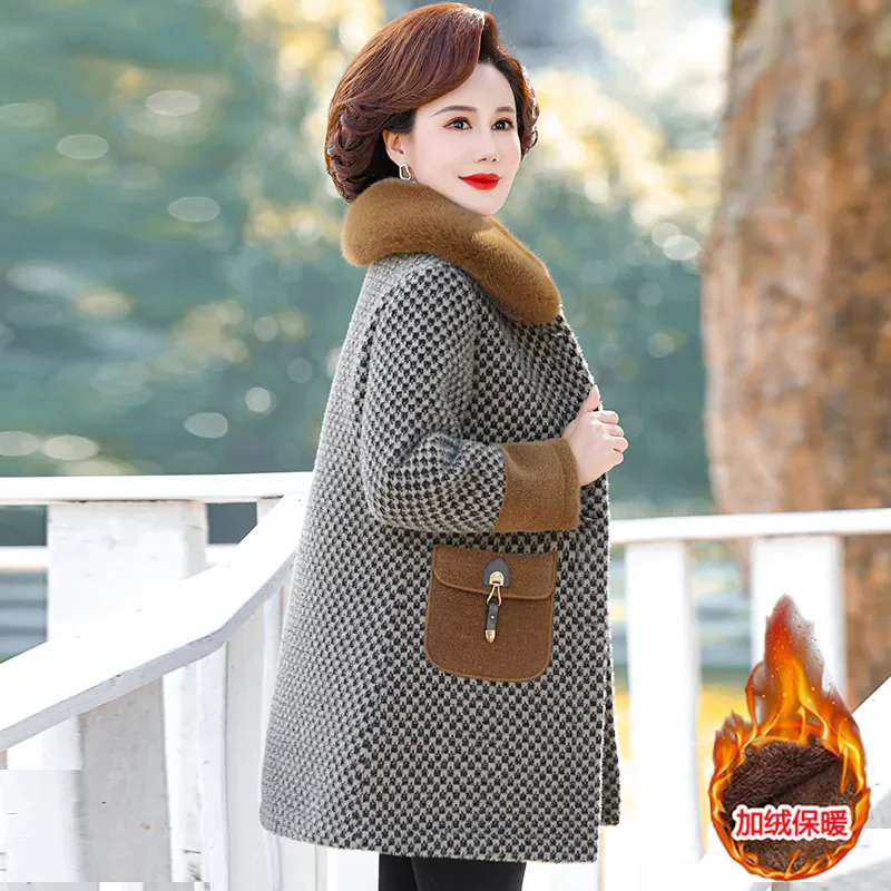 Winter New Thick Warm Parker Jacket Fashion Loose Mid-length Cotton-Padded Coat Women's Overcoat Imitation Mink Fleece Coat