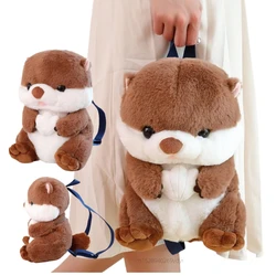 Hot Sale Otter Holding Shell Animals Backpack Soft Bag Doll Home Office Travel Decor for Kids Girls Birthday Christmas Gifts