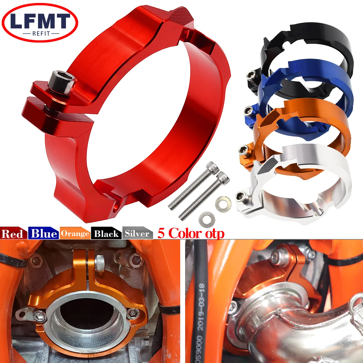 

For Husqvarna TE TC TX For KTM EXC XC SX XCW 250 300 For GasGas EX EC MC Exhaust Tip Muffler Pipe Clamp With Flanges Protector