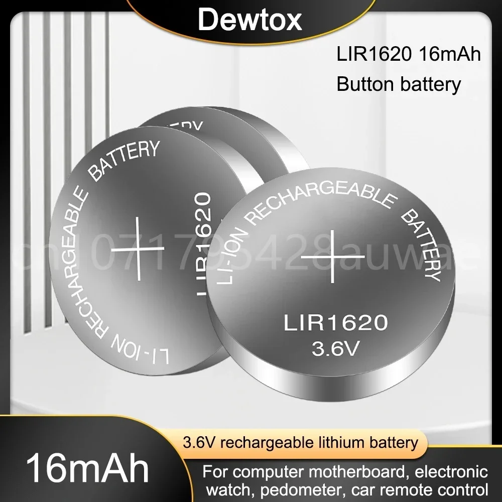 10-100PCS 3.6V LIR1620 Rechargeable Button Cell Battery Replacement CR1620 for Watch Toys Calculator Batteries