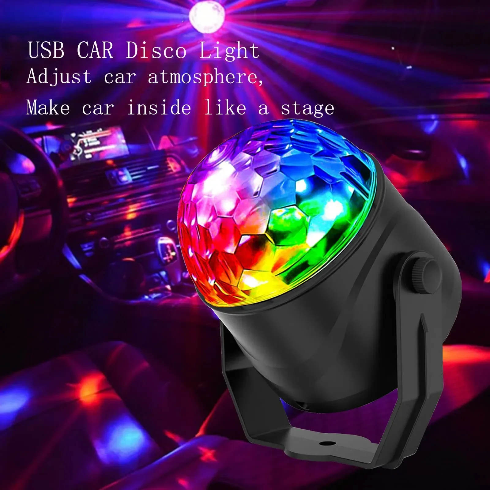 90-240V Remote Control LED Small Magic Ball USB Mini Crystal Magic Ball Light Colorful Rotating Stage Laser Light KTV Stagelight