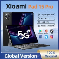 2024 패드 15 프로 안드로이드 13 미 태블릿 PC, 11 인치, 16GB, 1TB, 20000mAh, 5G HD, 4K 듀얼 SIM 전화 통화, GPS, 블루투스, 와이파이, 구글 탭, 신제품