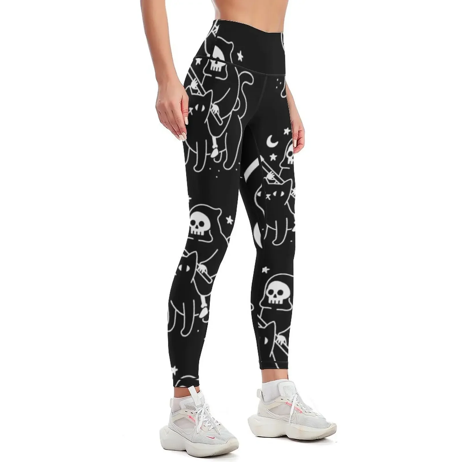 Death Rides A Black Cat Leggings Women's sports for girls Training pants Womens Leggings