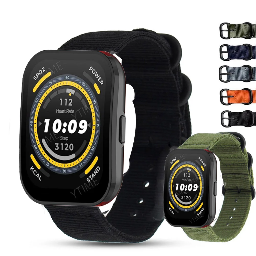 Tali nilon 20mm 22mm untuk Amazfit Bip 5, gelang jam tangan pintar untuk Amazfit Bip/GTS 2 3 4 4mini GTR 4 3 2 2e 47mm
