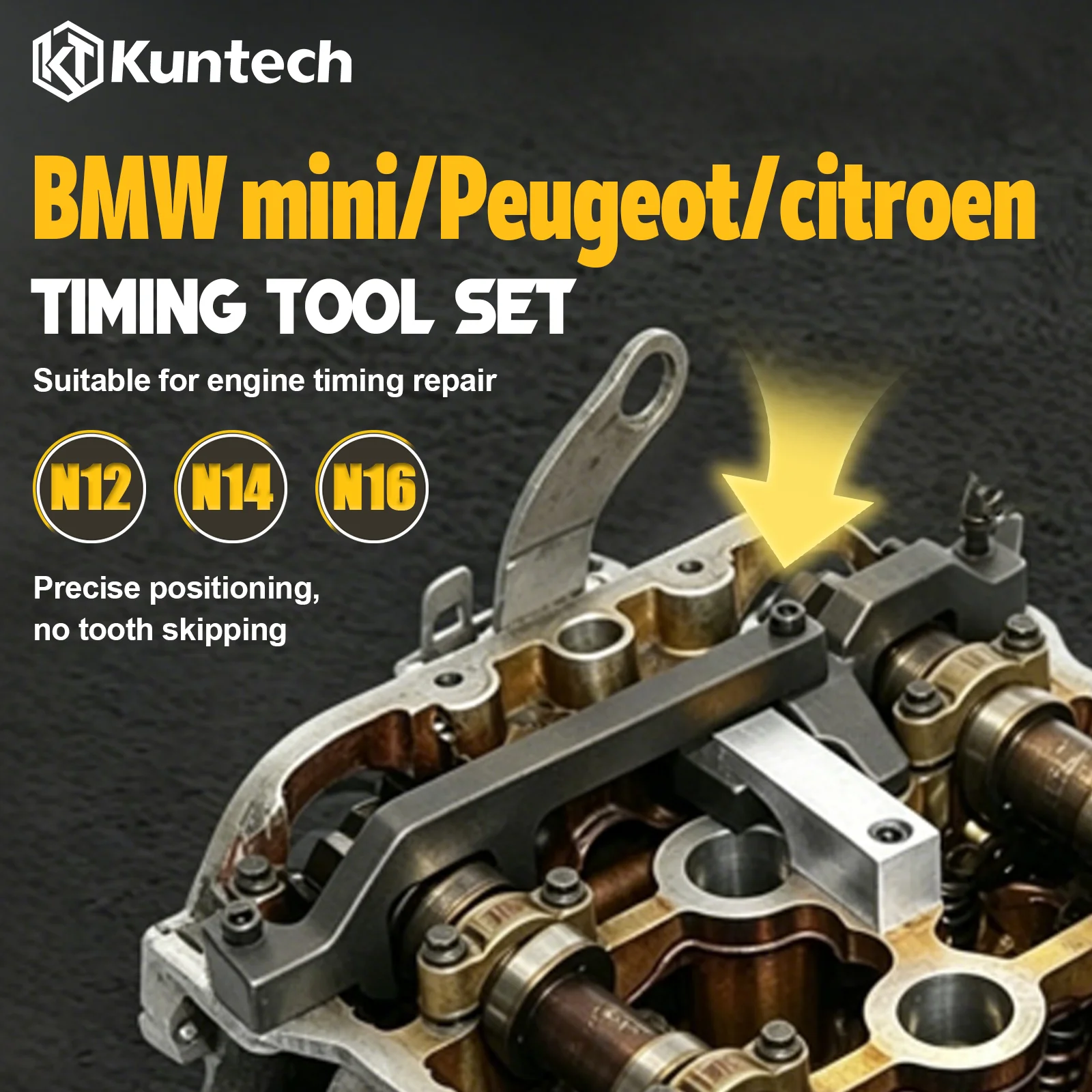 Kuntech KT-3140A Engine Timing Tool Set for BMW Mini Peugeot Citroen Camshaft Crankshaft Locking Alignment Tool Kit