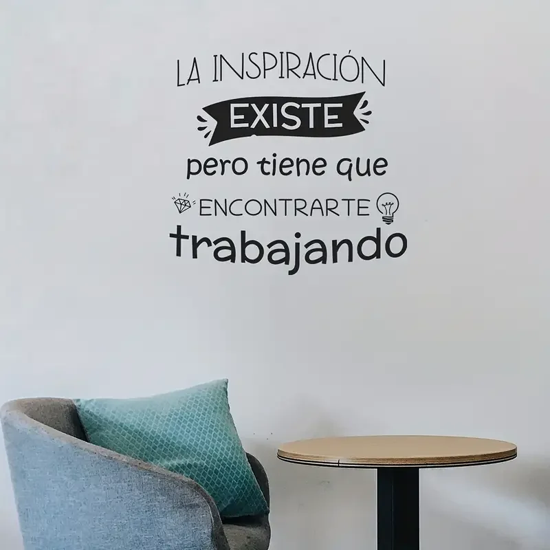 1pc Spanish Inspirational Quote Wall Sticker - 