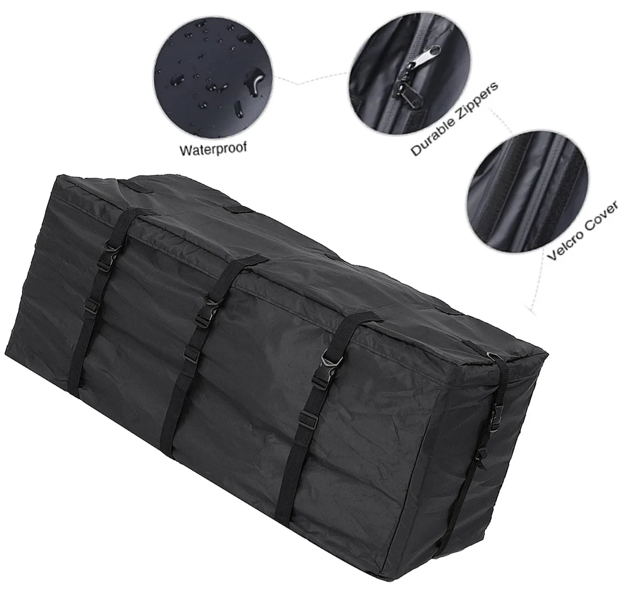 

420d Waterproof Cloth Belt Hook & Loop Double-Headed Zipper 8 Buckle Car Roof Bag Luggage Bag Car Roof Rack