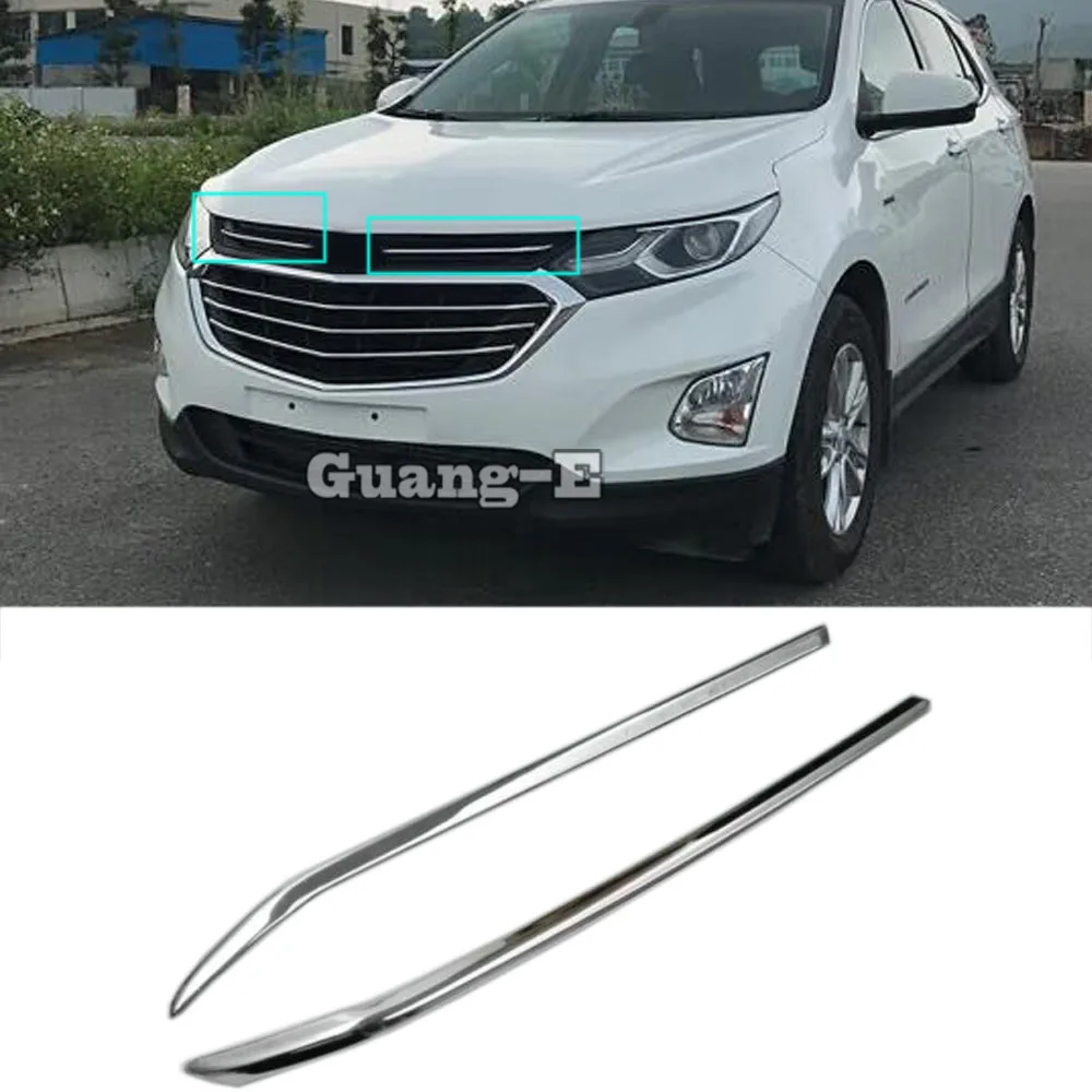 

For Chevrolet Equinox Third GE 2017 2018 2019 2020 Car Protect Detector ABS Chrome Trim Front Frame Head Grid Grill Grille Panel
