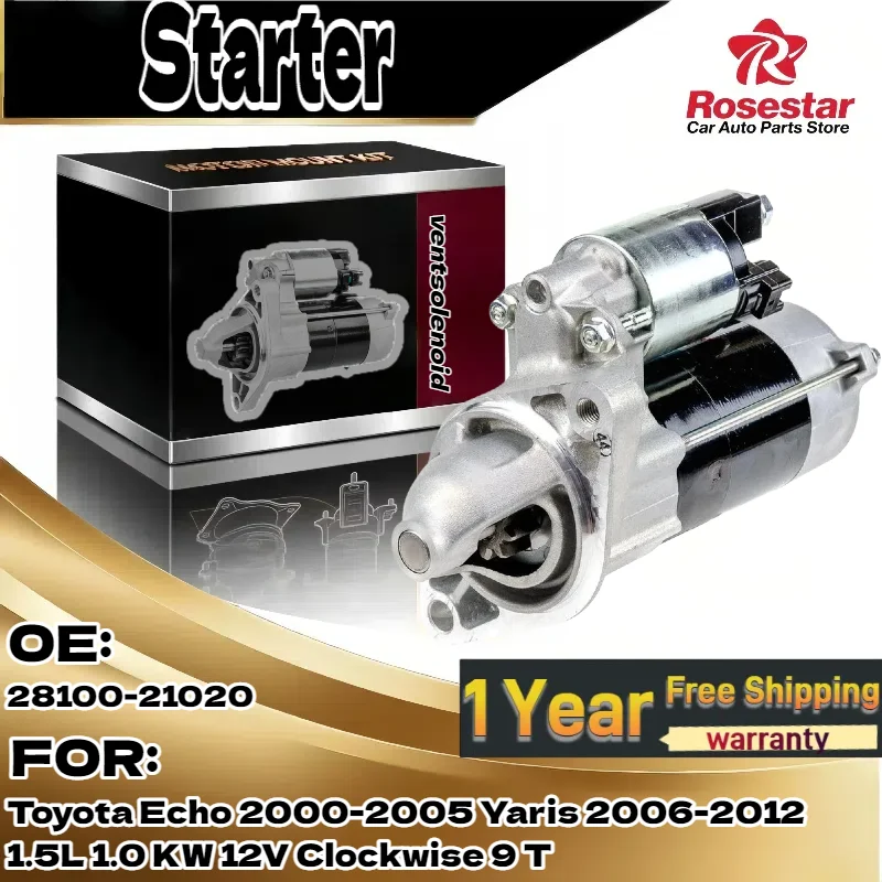 

For Toyota Echo 2000-2005/Yaris 2006-2012 | Starter | 1.5L 1.0KW 12V Clockwise 9T | OE 28100-21020