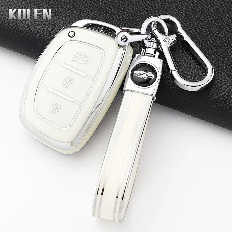 Fashion TPU Car Key Case Cover For Hyundai Tucson Santa Fe Rena Sonata Elantra Creta Ix35 Ix45 I10 I30 I40 Protected Shell Fob view 6