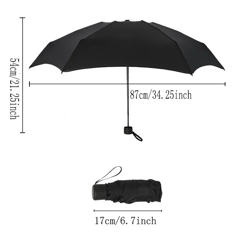 Mini guarda-chuva dobrável para homens e mulheres, guarda-chuva anti-UV, impermeável e portátil de viagem, pequeno e elegante, presente para meninas, 180g