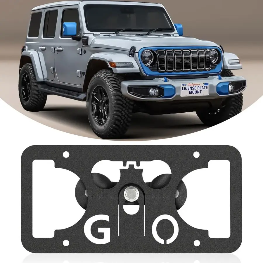 

Передняя рамка номерного знака дрели, совместимая с Jeep Wrangler 20132025 Wrangler 4xe 20212025, противоугонное крепление на решетку номерного знака