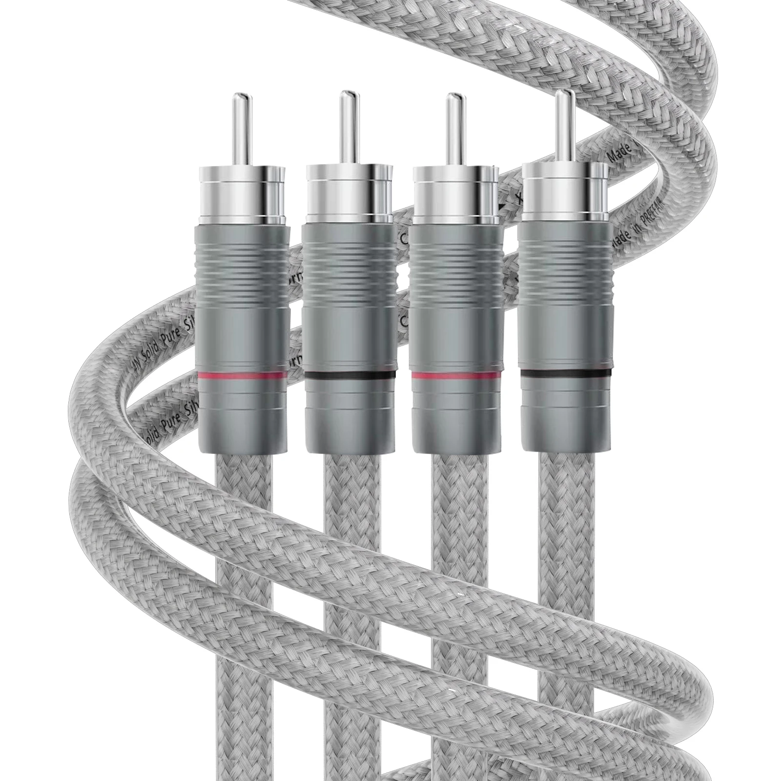 Preffair-ピュアシルバーxlrバランスケーブル,99.998%,hifiオーディオ,rca相互接続,ソリッドpssピュアシルバーコア,シルバーメッキプラグ