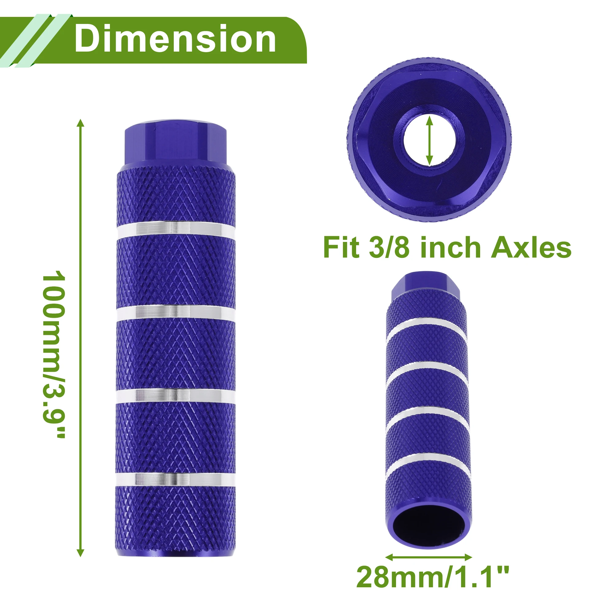 

X Autohaux противоскользящие велосипедные подножки длиной 100 мм, четыре полоски, текстура, подставки для задних сидений велосипеда, подножки для велосипеда, оси 3/8 дюйма, черный, синий