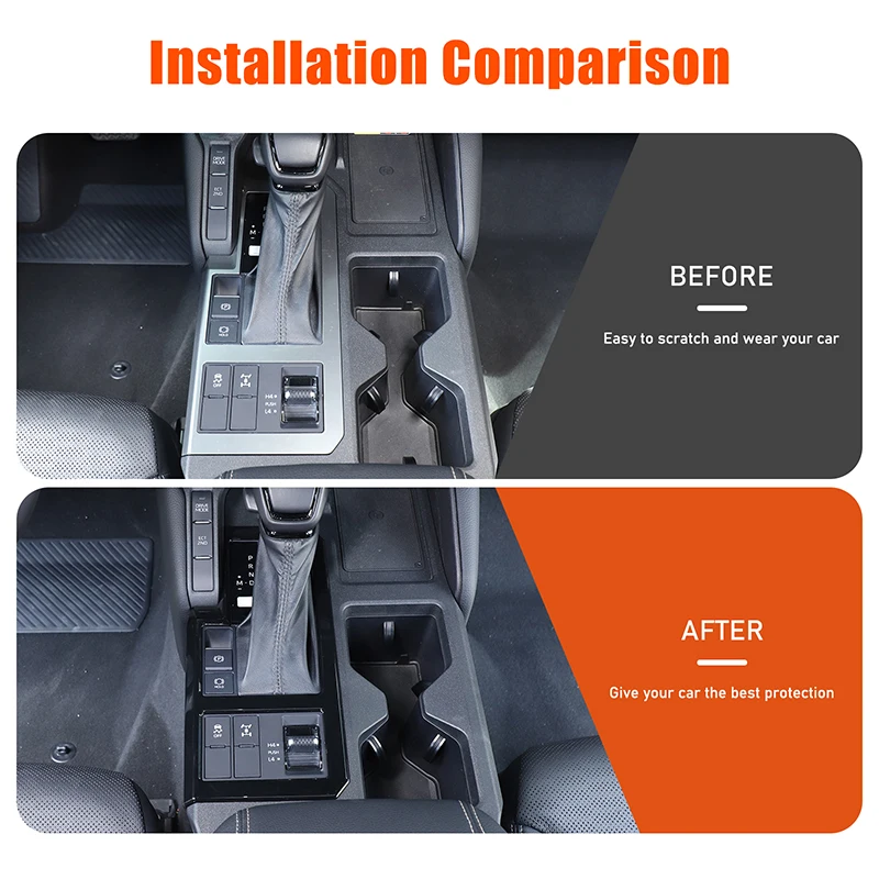 

1Pcs ABS black For Toyota Land Cruiser Prado 250 LC250 2024-2025+ car central control gear decorative frame sticker accessories