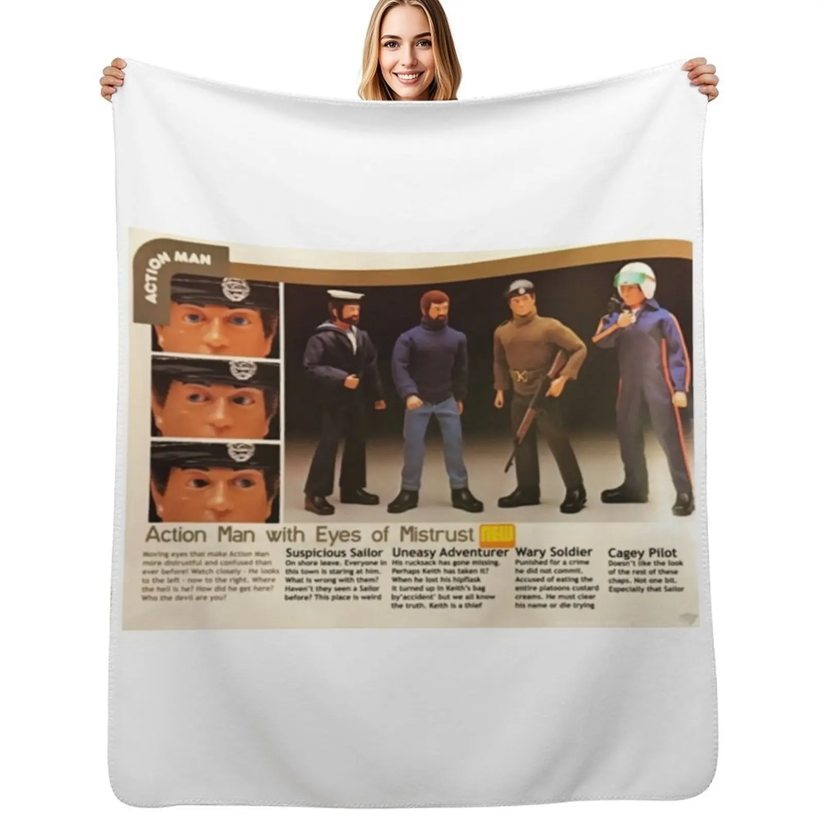 

Action Man T-ShirtAction Man Mistrust Throw Blanket Thermals For Travel wednesday Weighted Sofa Blankets