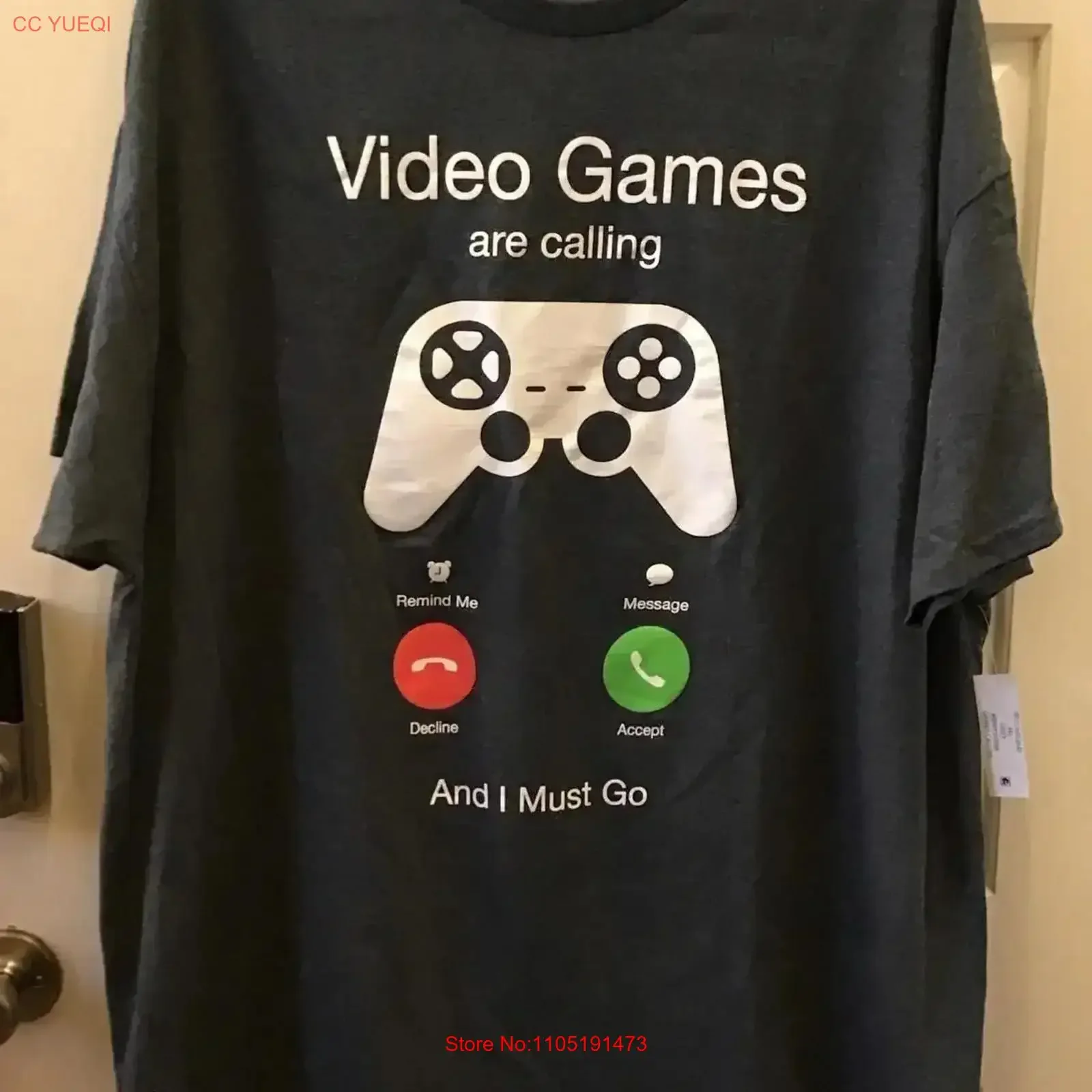 New Mens 2XL OR 3XL Video Games are Calling And I Must Go Gray Gamer T Shirt vintage Washed Casual Breathable Versatile