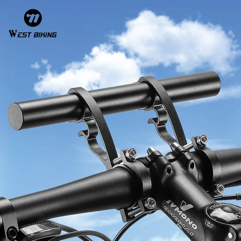 WEST BIKING MTB Carbon-Lenkererweiterung Rennrad Integrierter Lenker Aluminium-Verlängerungsstange Fahrradcomputer-Licht-Telefonhalterung