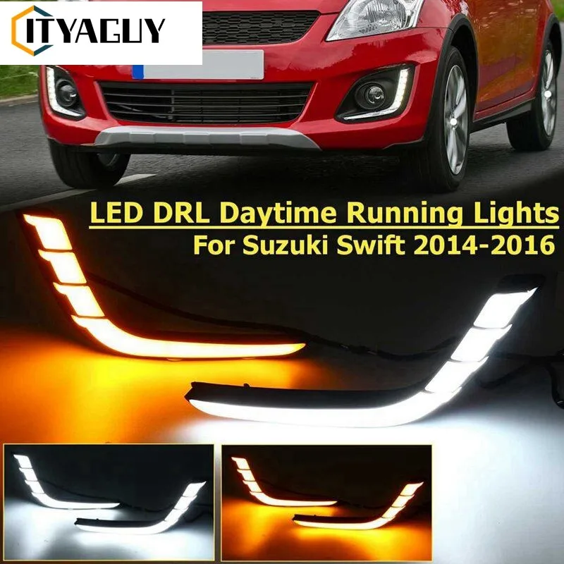 

LED Daytime Running Light DRL lamp Turn Signals For Suzuki Swift 2014 2015 2016