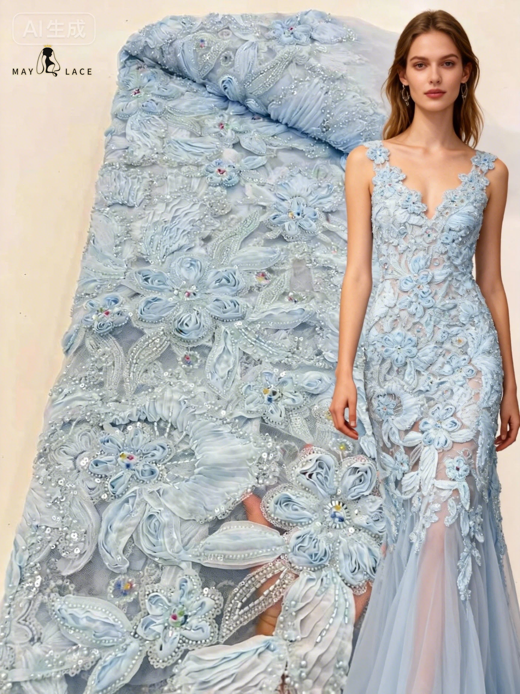 

Latest African 3D Lace Fabric Embroidery 2026 French Mesh Lace Fabric With Sequins Beads Nigerian Tulle Lace For Party Wedding