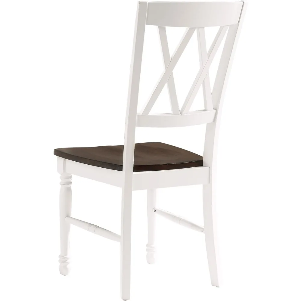 Plank Eetkamerstoelen (Set Van 2), Distressed White