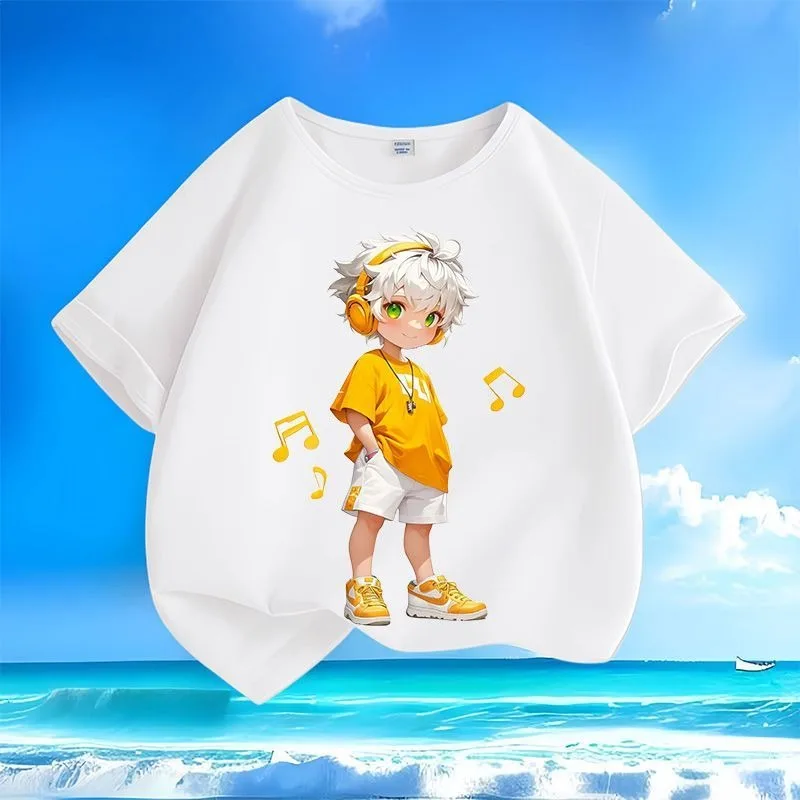 

Summer Cute Cartoon Watermelon Kids T-shirt Limited Time Low Price Wrinkle-free Machine Washable Loose Short Sleeve Tops