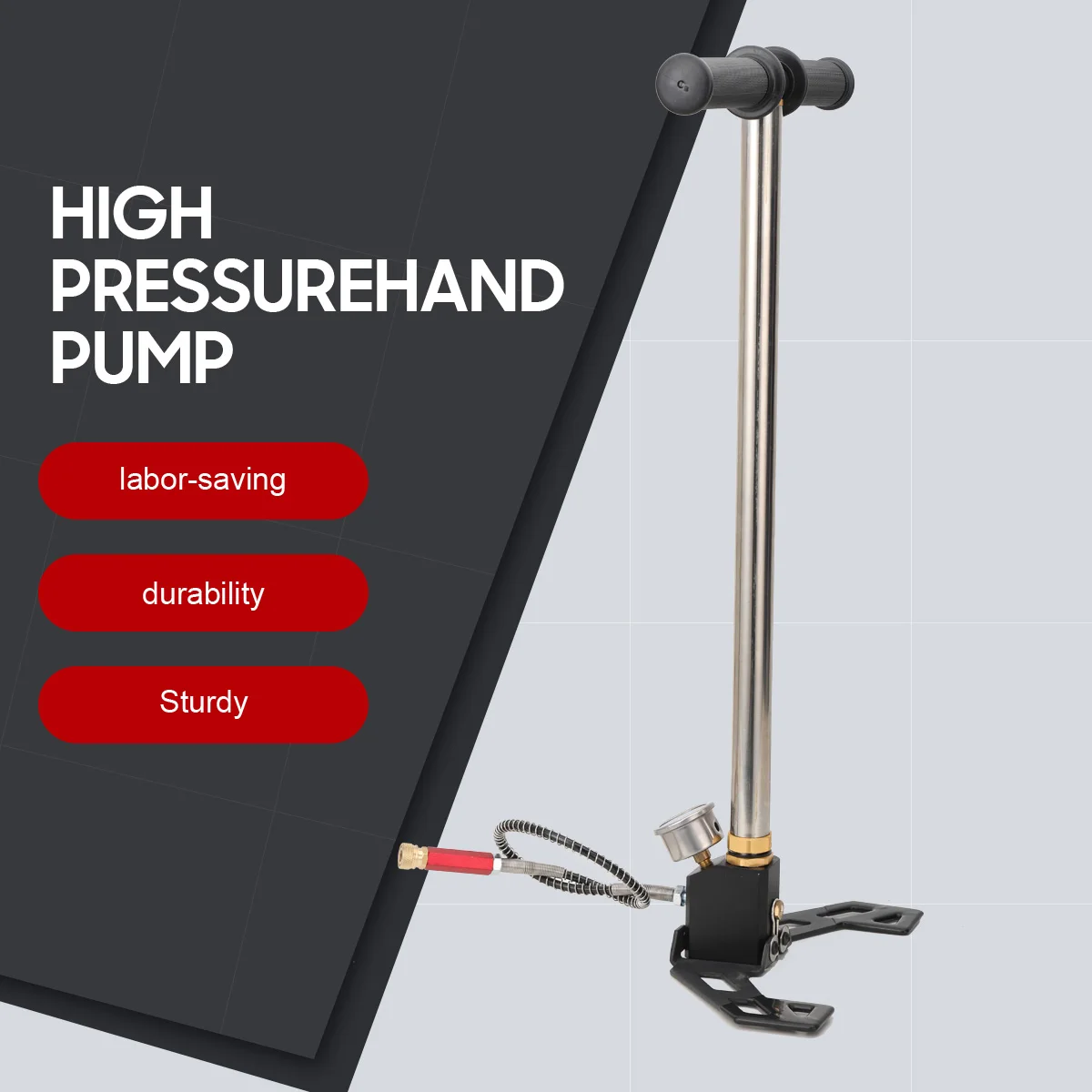 3-Stufen-PCP-Pumpe + Manometer 4500PSI Reifen Kajak Ball Aufblasbare Gewehrluftpumpe Füllständer Hochdruck-Handpumpe – Detail 18