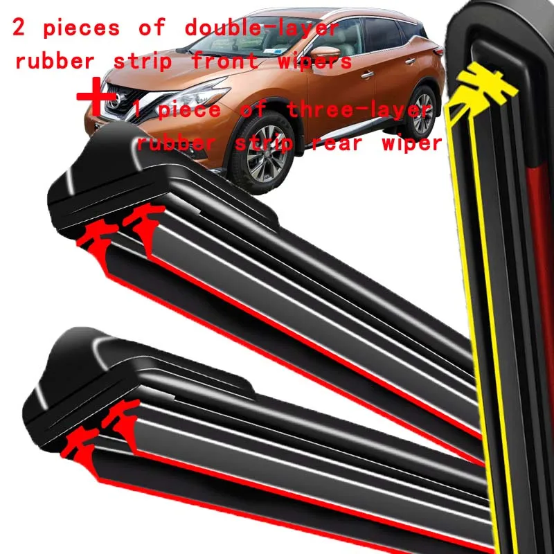 

For Nissan Murano Z52 MK3 2014-2023 2015 2016 Wiper Front & Rear Wiper Blades Windshield Windscreen Window Brushes 26"+18"+12"