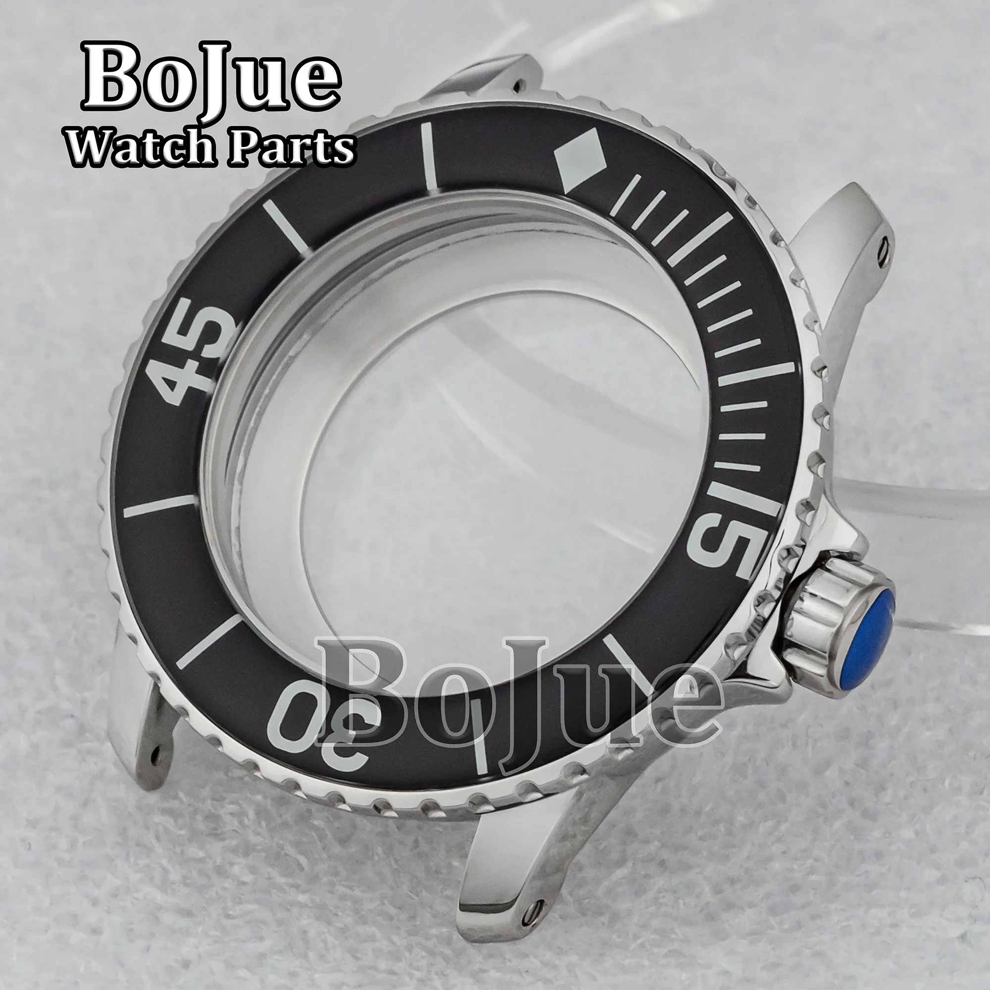 

for Fifty Fathom NH35 Case Dial Hands Leather Strap Band Stainless Steel 50m Water Resistant NH35 NH36 Automatic Movement 45mm