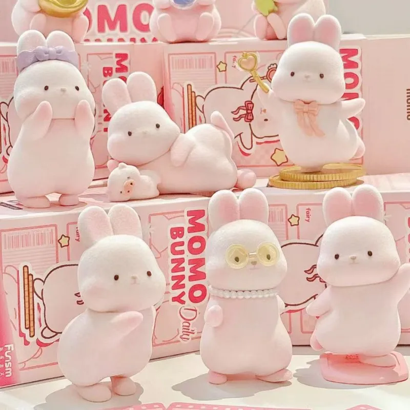 

Momo Rabbit Daily Series Blind Box Toys Cute Anime Action Figures Doll Models Mystery Box Kawaii Collection Guess Bag Kids Gift