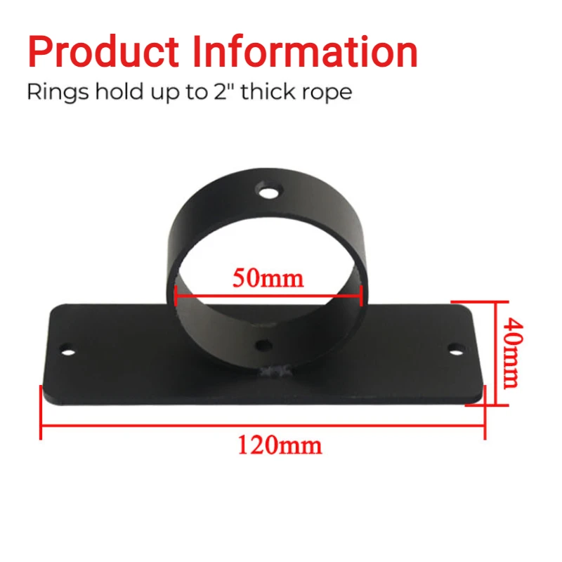 Rope Support Holder for Docks Stair Decks Railing Hemp Rope Fencing Ceiling Hook Securing Rope Drop Ring Brackets w/ Cross Screw