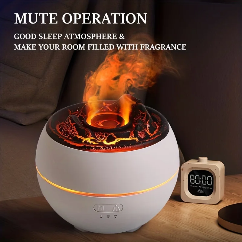 1pc 360ml Volcano-Shaped Cool Mist Humidifier with 7 Color-Changing LED Lights - Advanced  Essential Oil Diffuser for  and Offic