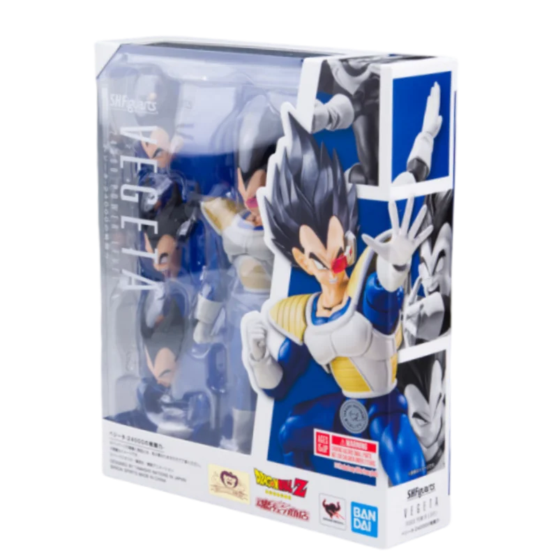 Genuine Bandai Dragon Ball SHF VEGETA 24000 Power Level Anime Action Figures Model Toys Collectible Gift for Toys Hobbies Kids