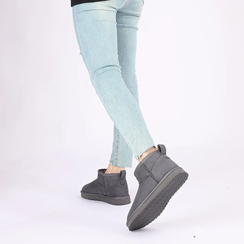 Evshine Winter-Pelz-Schneestiefel für Damen, rutschfest, mit Plüsch gefüttert, Wildlederstiefel, warme, flauschige Hausschuhe, klassische Schneestiefel – Detail 27