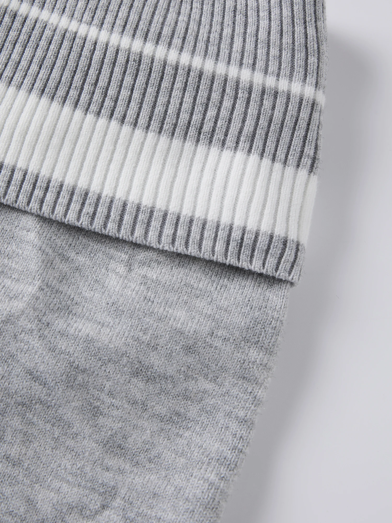 Pantalones de punto a rayas para mujer con cintura elástica y pierna recta ancha para estilo casual de otoño