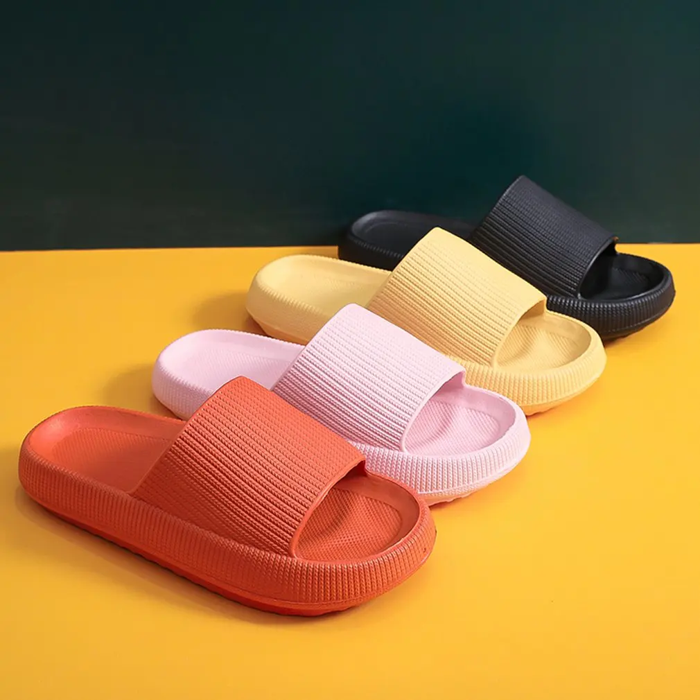 New Women Thick Platform Slippers Summer Beach Eva Soft Sole Slide Sandals Leisure Men Ladies Indoor Bathroom Anti-slip Shoes