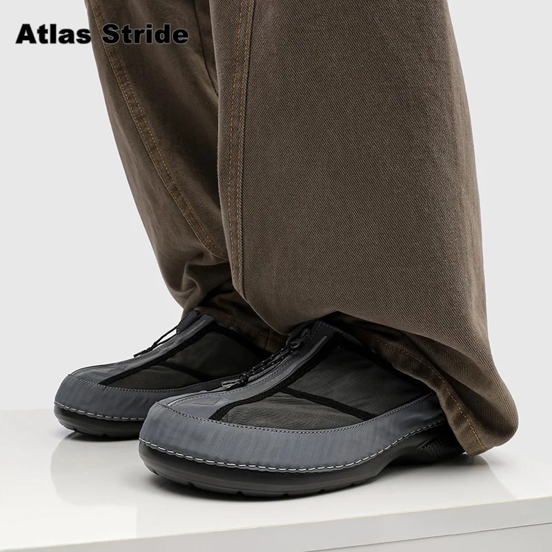 Men's Foldable Mesh Outdoor Sandals Adjustable Strap Lightweight Non-Slip Sole Breathable Casual Daily Walking Shoes Quick-Dry