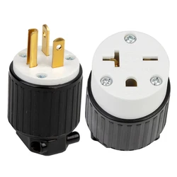 Black NEMA L6-20P L6-20R US wired industry Extension Power Connector American male female Assembled locked plug socket 20A 250V