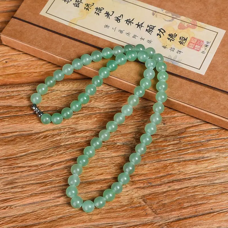 

Ожерелье из натурального нефрита Dongling, высококачественная цепочка принцессы, женские круглые бусины