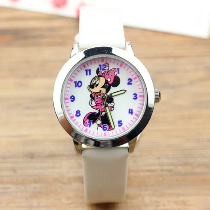 New Disney Kids Watch Fashion Cartoon Minnie Quartz Watch for Children Girls Womens Wristwatch Luminous Pointer Child Cute Clock