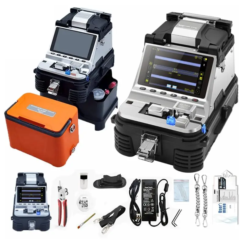 

AI-10A Fiber Optical SM MM Fusion Splicer Six Motor Core Alignment Fiber Splicing 6S Heating 15S Integrate VFL & OPM