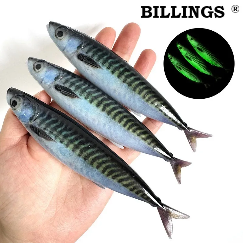 Billings 1 Stück/3 Stück 3D-Gedruckter Bionischer Makrelen-Angelköder 14,5cm/33,5g Bleifreier Downrigger-Köder für Salz- und Süßwasser Universell Einsetzbar