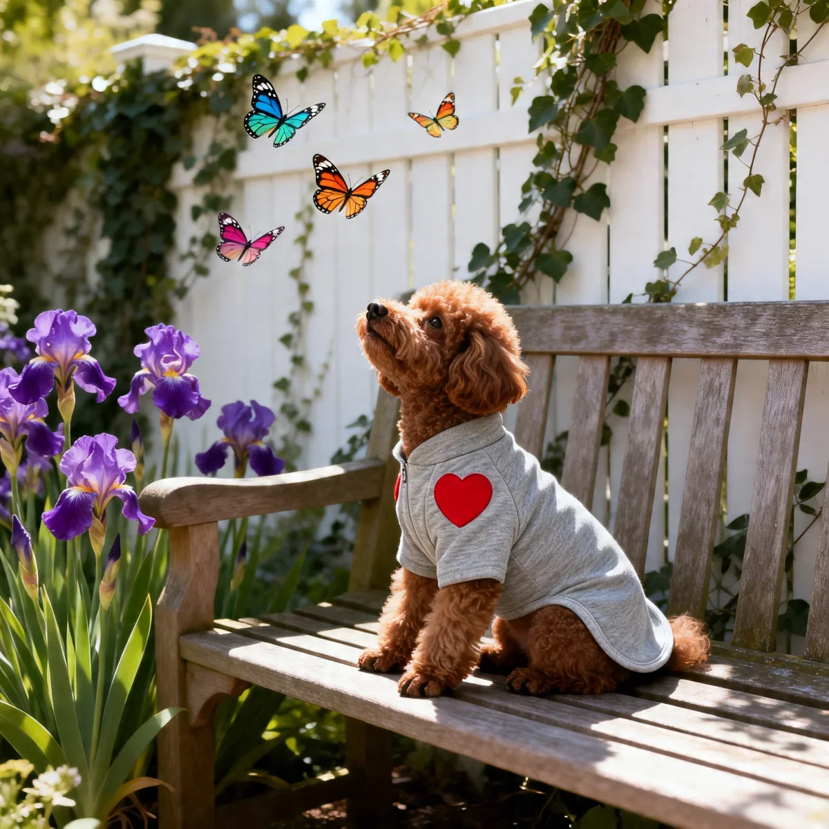 1 Stück Haustierkleidung, Liebespullover für Hunde und Katzen, für Teddy, Welpen, mittelgroße Hunde, Teddy-Herz-Sweatshirt, Welpen-Outdoorkleidung – Detail 3