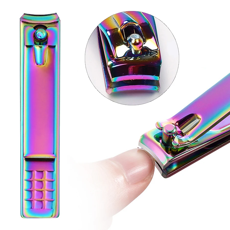 Buntes, professionelles Set mit Nagelknipsern aus Titan, Edelstahl-Maniküre-Trimmer, Schere und Zange für Finger- und Zehennägel. – Detail 5