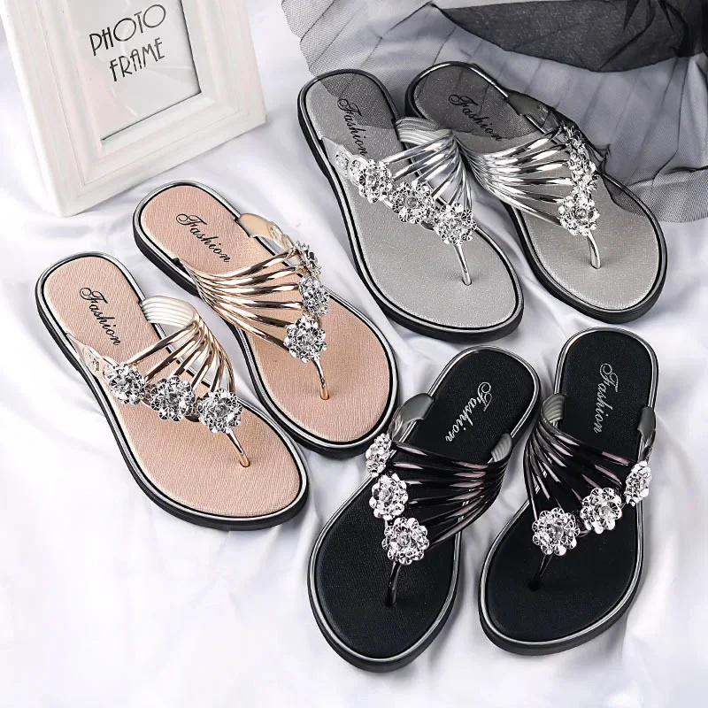

Women's Slippers Summer Sandals New Style Flat Bottom Pinch Leg Women's Shoes Light Slippers Women's Casual Flip Flops